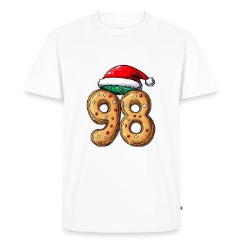 98 Numéro Noël - T-shirt Premium bio Homme - blanc - Devant - Nico (187cm)