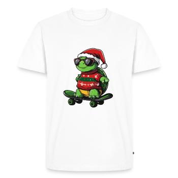 Turtle Christmas Funny - Men's Premium Organic T-Shirt - white - Front - Nico (187cm)