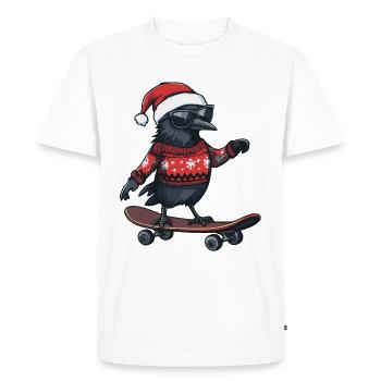 Corbeau Corbeau Noël drôle - T-shirt Premium bio Homme - blanc - Devant - Nico (187cm)
