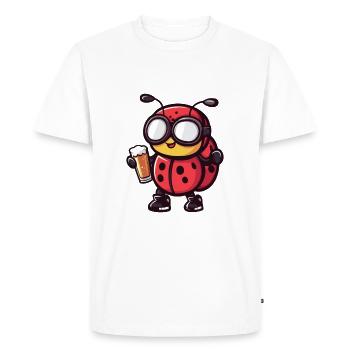 Bière de ski Ladybug - T-shirt Premium bio Homme - blanc - Devant - Nico (187cm)