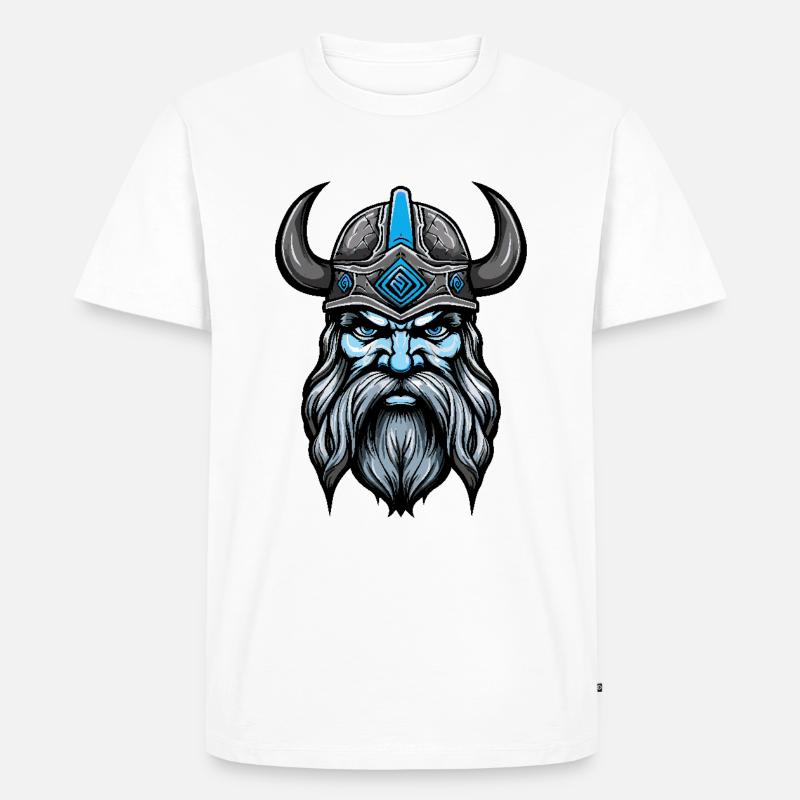 Wikinger Kopf Valhalla Odin - Männer Premium Bio T-Shirt - Weiß