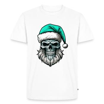 Santa Claus Skull - Men's Premium Organic T-Shirt - white - Front - Nico (187cm)
