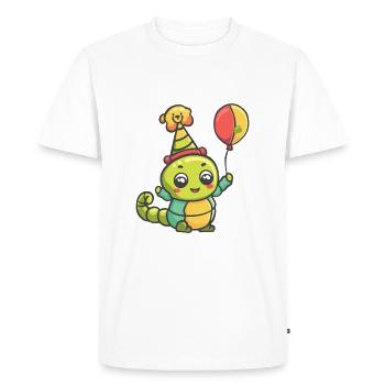 Worm Birthday Baby - Men's Premium Organic T-Shirt - white - Front - Nico (187cm)