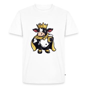 Bière de vache drôle - T-shirt Premium bio Homme - blanc - Devant - Nico (187cm)