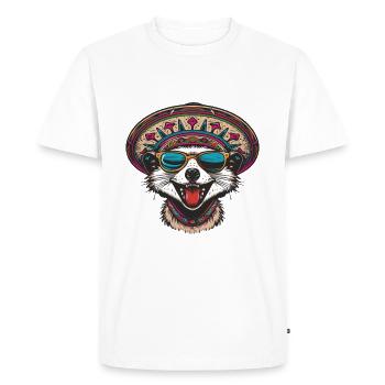Suricate Drôle Sombrero - T-shirt Premium bio Homme - blanc - Devant - Nico (187cm)