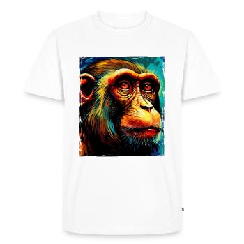 Monkey Portrait - Men's Premium Organic T-Shirt - white - Front - Nico (187cm)