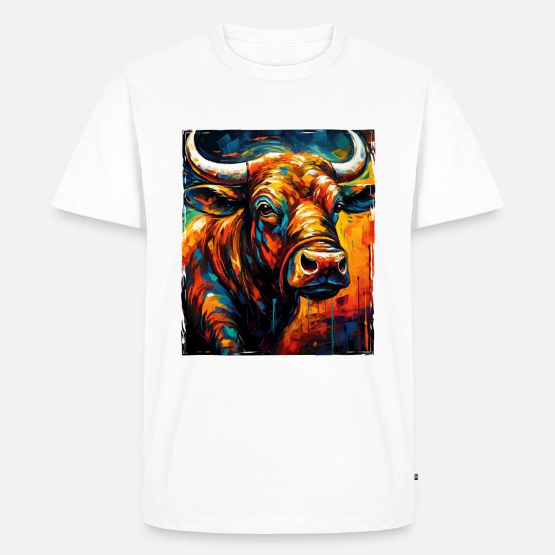 Bulle Porträt Taurus - Männer Premium Bio T-Shirt - Weiß