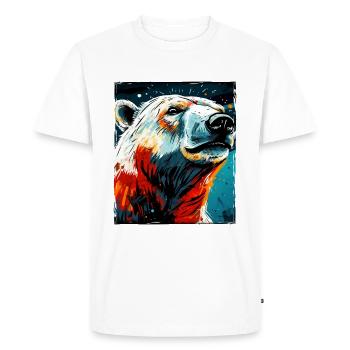 Portrait d’ours polaire Ours polaire - T-shirt Premium bio Homme - blanc - Devant - Nico (187cm)