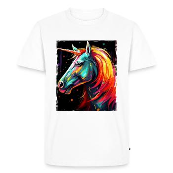 Portrait de licorne - T-shirt Premium bio Homme - blanc - Devant - Nico (187cm)