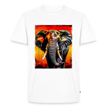 Portrait d’éléphant - T-shirt Premium bio Homme - blanc - Devant - Nico (187cm)