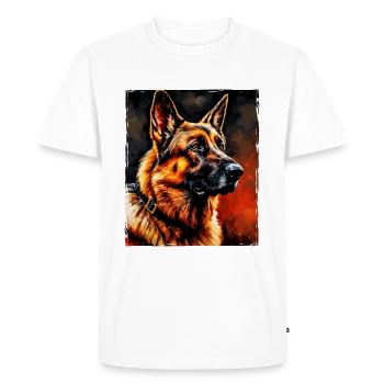 Portrait de chien de berger allemand - T-shirt Premium bio Homme - blanc - Devant - Nico (187cm)