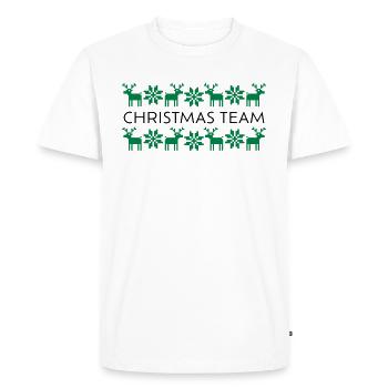 Moose Stars Norway Ugly Christmas Team Santa - Men's Premium Organic T-Shirt - white - Front - Nico (187cm)