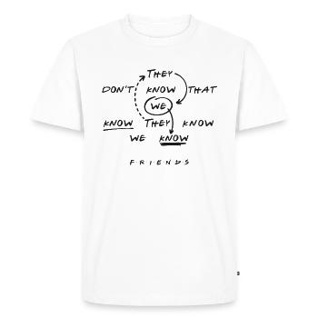 Friends They Don't Know ls ne savent pas.. - T-shirt Premium bio Homme - blanc - Devant - Nico (187cm)