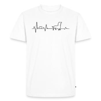 Dachshund dog dog owner gift heartbeat EKG - Men's Premium Organic T-Shirt - white - Front - Nico (187cm)