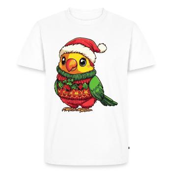 Bande dessinée de Noël perroquet - T-shirt Premium bio Homme - blanc - Devant - Nico (187cm)