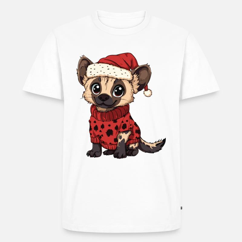 Hyäne Weihnachten Comic - Männer Premium Bio T-Shirt - Weiß