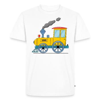 Children's train railway yellow - Men's Premium Organic T-Shirt - white - Front - Nico (187cm)