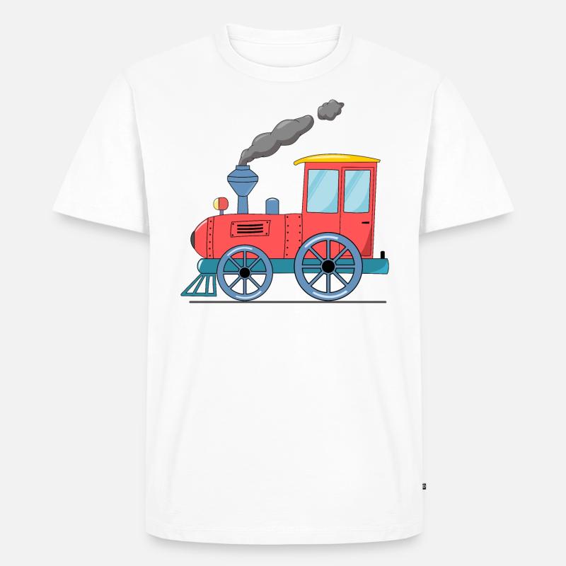 Kinderzug Eisenbahn rosa - Männer Premium Bio T-Shirt - Weiß