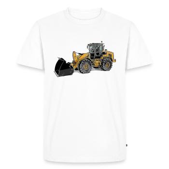 Chargeuse sur pneus Grande chargeuse sur pneus Chargeuse à pelles - T-shirt Premium bio Homme - blanc - Devant - Nico (187cm)