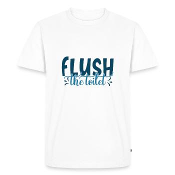 Rincer les toilettes - T-shirt Premium bio Homme - blanc - Devant - Nico (187cm)