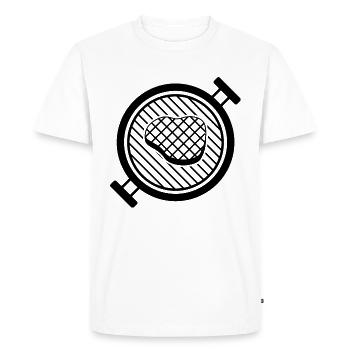 BBQ grill avec délicieux steak sur grille - T-shirt Premium bio Homme - blanc - Devant - Nico (187cm)