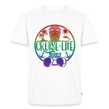Cruise Life 2023 Croisière Vacances d’été - T-shirt Premium bio Homme - blanc - Devant - Nico (187cm)