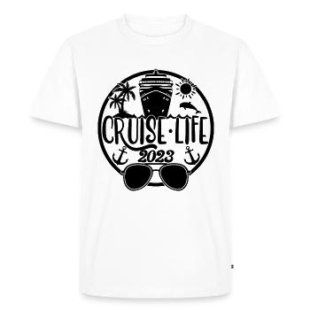 Cruise Life 2023 Croisière Vacances d’été - T-shirt Premium bio Homme - blanc - Devant - Nico (187cm)