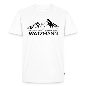 Berg Watzmann GPS coordinates Address Geocaching - Men's Premium Organic T-Shirt - white - Front - Nico (187cm)