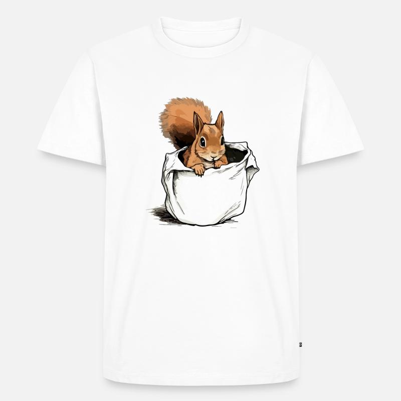 Biki das Eichhörnchen - Männer Premium Bio T-Shirt - Weiß