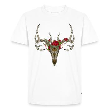 Los Muertos deer - Men's Premium Organic T-Shirt - white - Front - Nico (187cm)