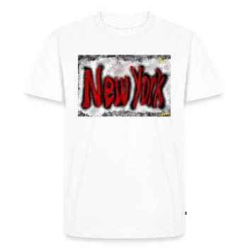 New York Street Art - T-shirt Premium bio Homme - blanc - Devant - Nico (187cm)