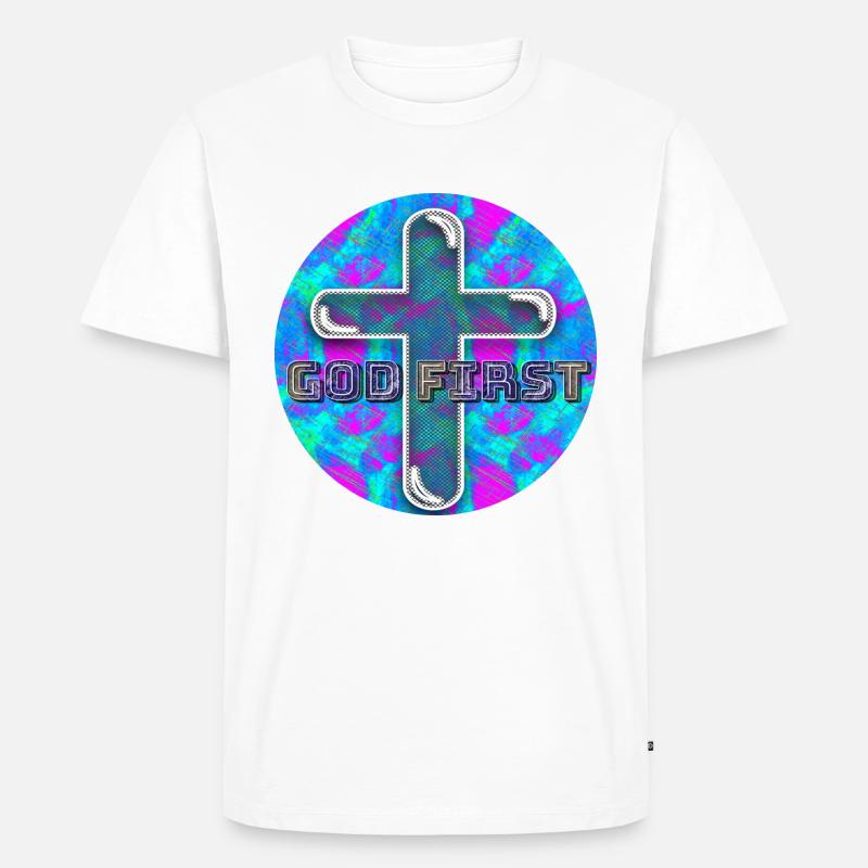 God First (Eins) - Männer Premium Bio T-Shirt - Weiß