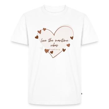 J’aime avec cœur Hambourg - T-shirt Premium bio Homme - blanc - Devant - Nico (187cm)