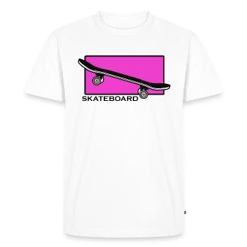 skateboard, skateur, halfpipe, sk8, grind, skate - T-shirt Premium bio Homme - blanc - Devant - Nico (187cm)