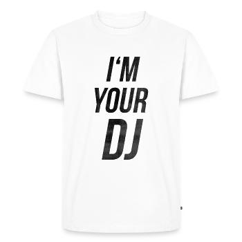 Je suis ton dj - T-shirt Premium bio Homme - blanc - Devant - Nico (187cm)