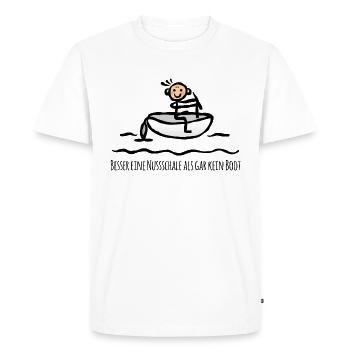 Better a nutshell than no boat - Men's Premium Organic T-Shirt - white - Front - Nico (187cm)