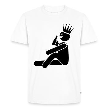 Drinking Drinking Man Symbol - Men's Premium Organic T-Shirt - white - Front - Nico (187cm)