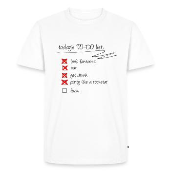 Today's To-Do List - Men's Premium Organic T-Shirt - white - Front - Nico (187cm)