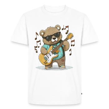 Bear Rocker - T-shirt Premium bio Homme - blanc - Devant - Nico (187cm)