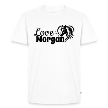 Morgan Love Coeur Tête de Cheval - T-shirt Premium bio Homme - blanc - Devant - Nico (187cm)