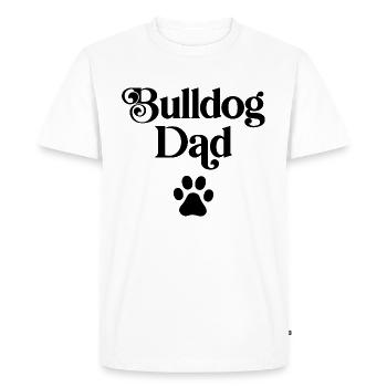 Bulldog Dad - Men's Premium Organic T-Shirt - white - Front - Nico (187cm)