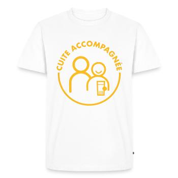 Cuite Accompagnée v2 (1c) - T-shirt Premium bio Homme - blanc - Devant - Nico (187cm)