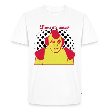 y'aura d'la soupe jacques villeret - T-shirt Premium bio Homme - blanc - Devant - Nico (187cm)