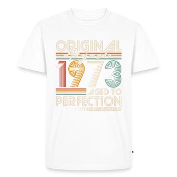 Août 1973 Vintage Rétro Anniversaire Vintage - T-shirt Premium bio Homme - blanc - Devant - Nico (187cm)