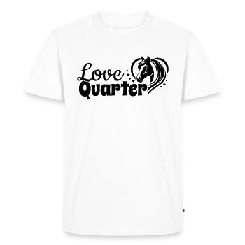 Quart d’amour coeur tête de cheval - T-shirt Premium bio Homme - blanc - Devant - Nico (187cm)