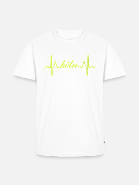 Köln Herzschlag EKG - Männer Premium Bio T-Shirt - Weiß