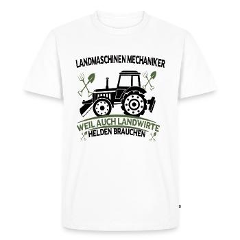 Farmer Shirt · Farmer Tractor · Hero Gift - Men's Premium Organic T-Shirt - white - Front - Nico (187cm)