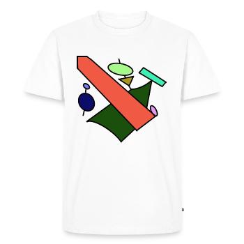 Bunte Formen - Männer Premium Bio T-Shirt - Weiß - Vorne - Nico (187cm)