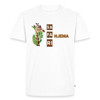SA FA RI NJEMA - Men's Premium Organic T-Shirt - white - Front - Nico (187cm)