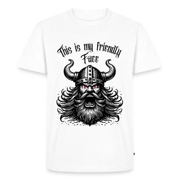 C’est mon visage amical - T-shirt Premium bio Homme - blanc - Devant - Nico (187cm)